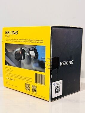 Rexing V1-4K WiFi Dash Cam w/ LCD Screen, Ultra-wide Lens, Loop Recording, WDR